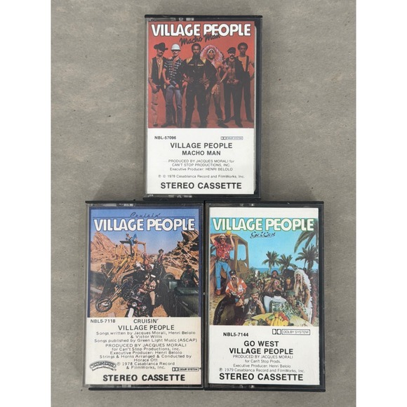Casablanca Records Other - Village People Cassette Tape Lot Macho Man Cruisin Go West Vintage Disco 70s